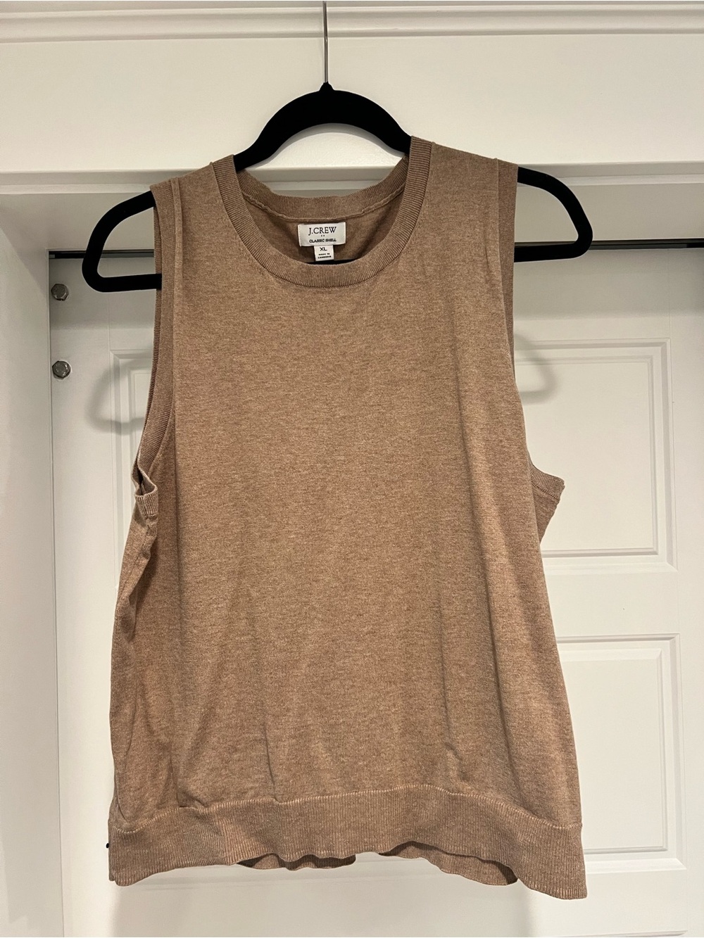 J. Crew Sleeveless Crewneck Tank Top — Taupe Brown